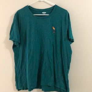 Teal Boyfriend Tee with 🦜 detail